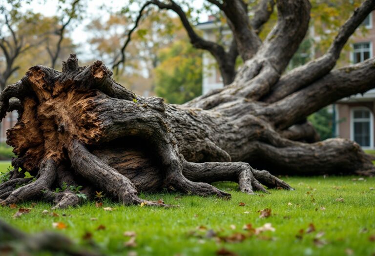 Albero caduto che ha causato feriti all'Università di Salerno