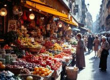 Immagine evocativa degli anni Settanta con simboli culturali