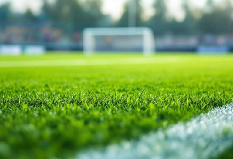 Allenatore che guida una squadra di calcio durante un allenamento