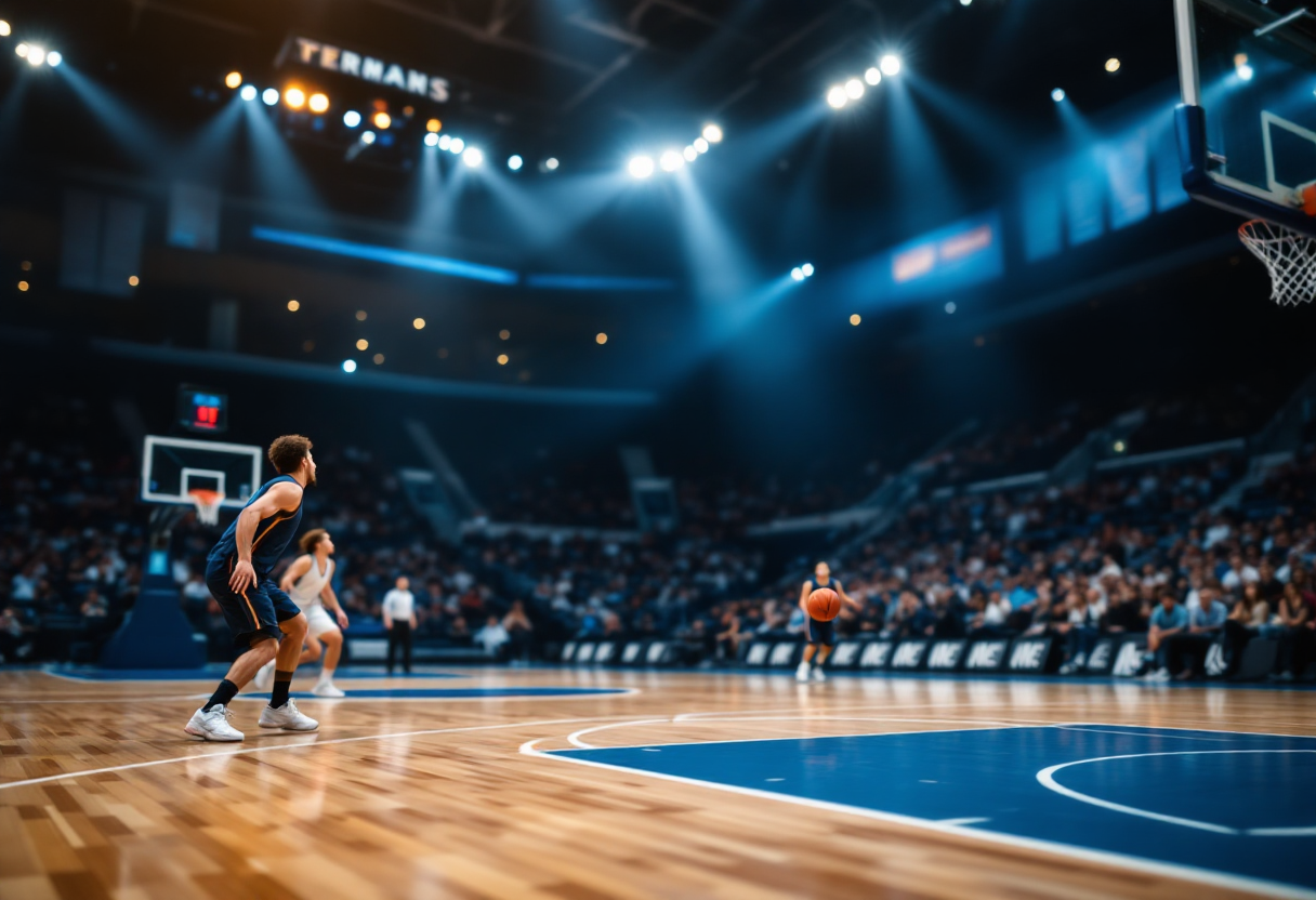 Giocatori EA7 Emporio Armani festeggiano la vittoria