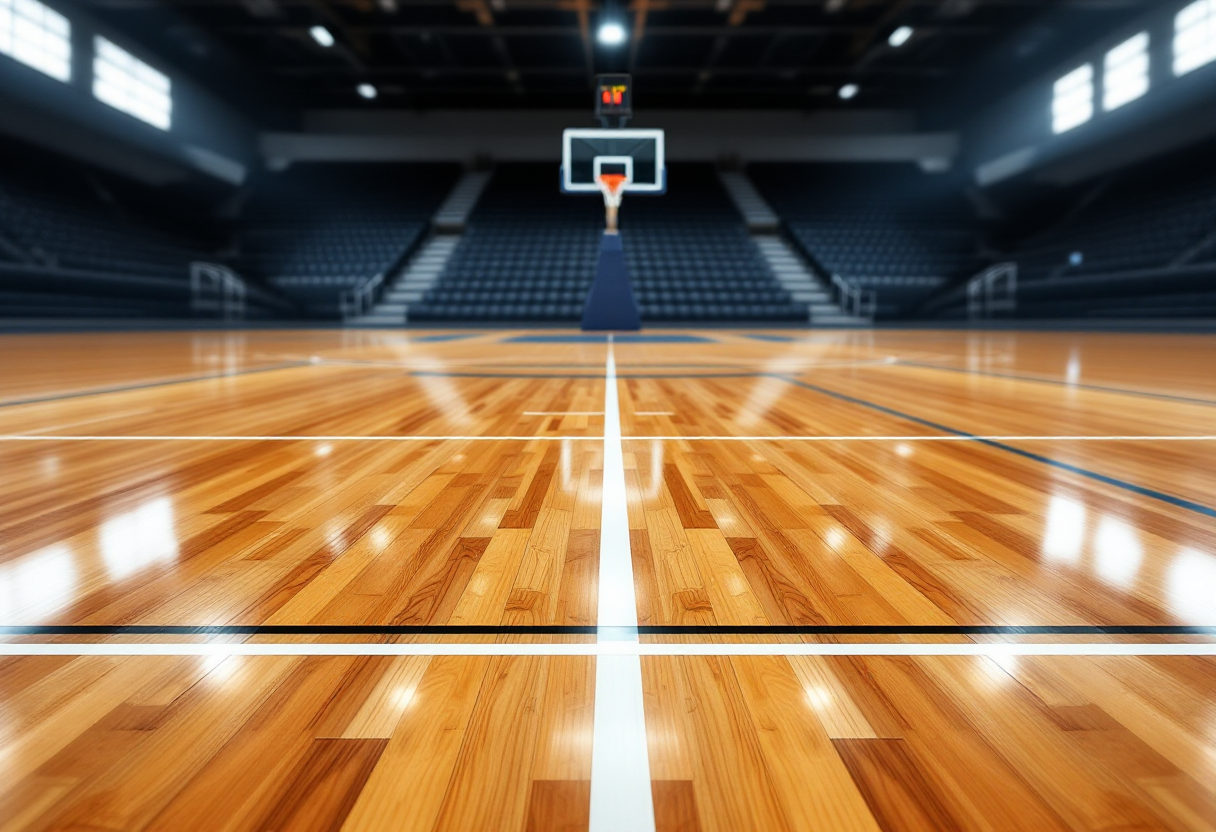 Giocatori di basket in azione durante una partita di Serie A